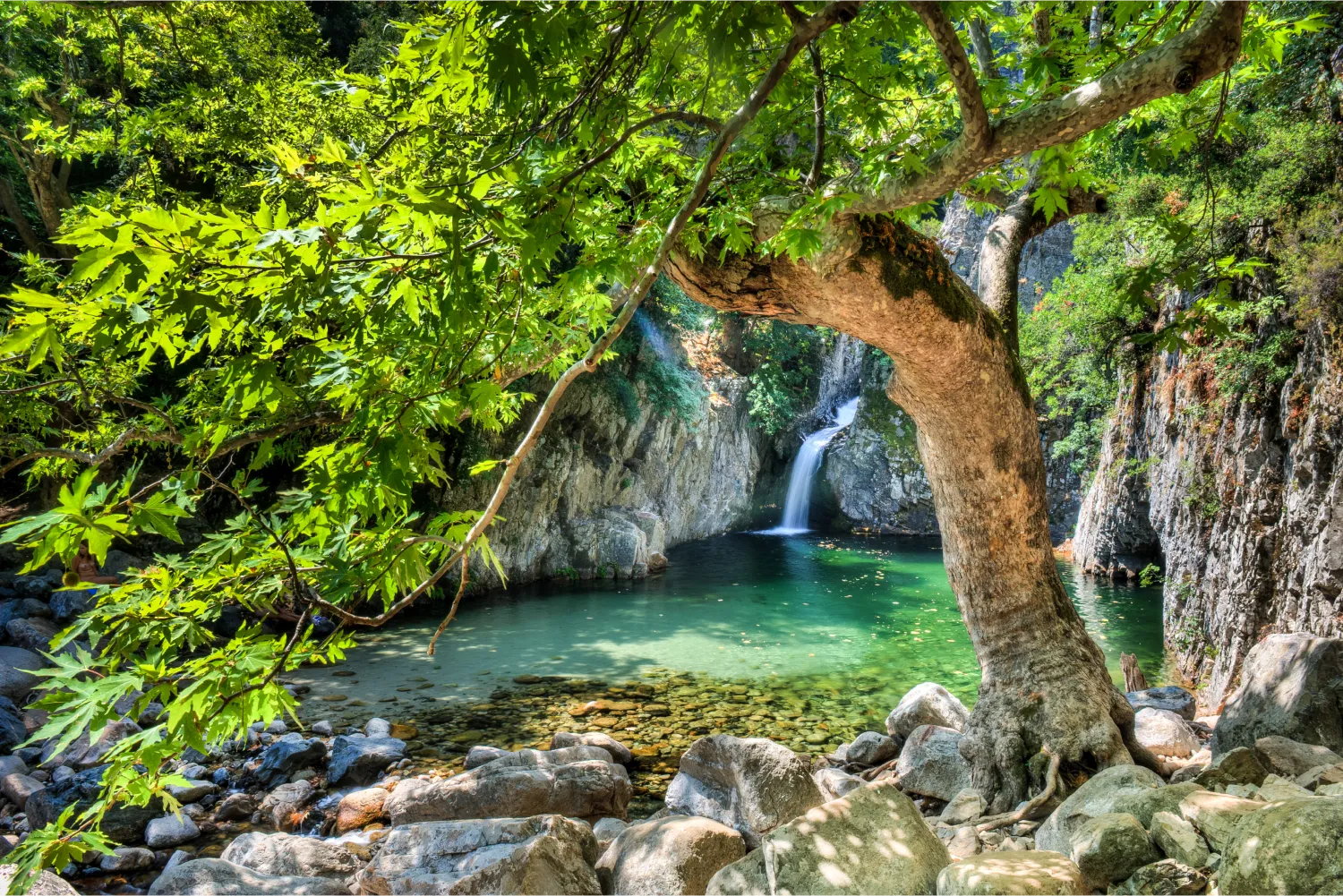 Mikres Vathres Wasserfall in Samothraki