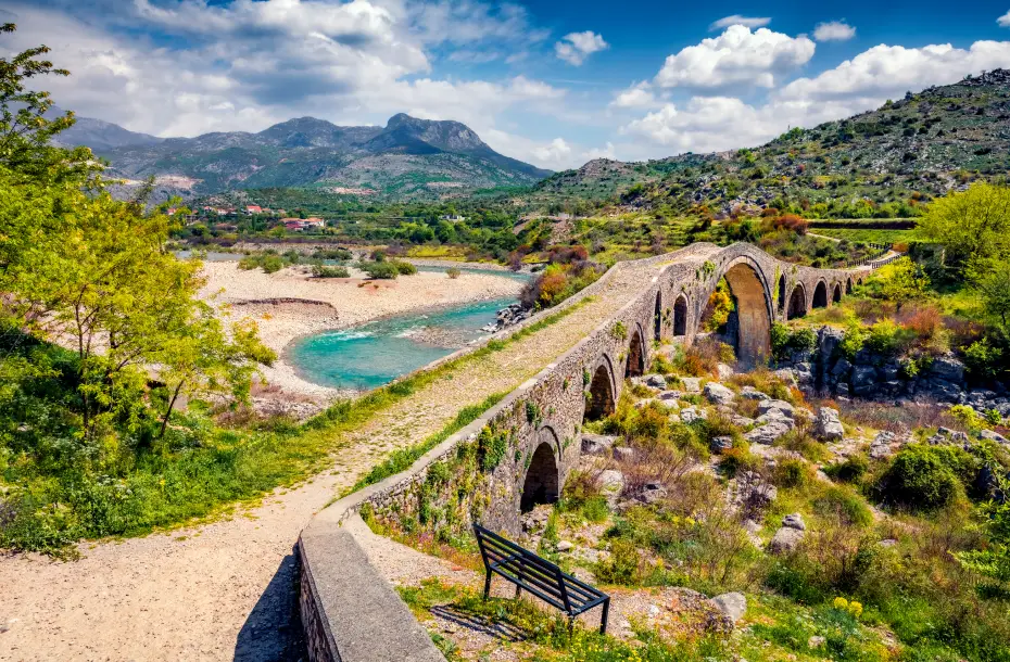 Alte Mesi-Brücke, Mes, östlich von Shkodër, Albanien