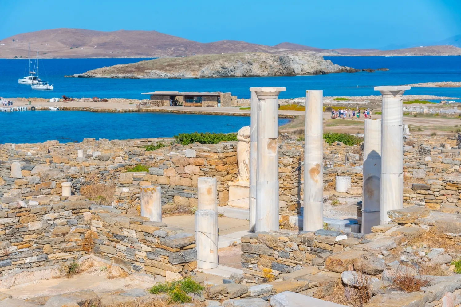Antike Ruinen auf der Insel Delos in Griechenland